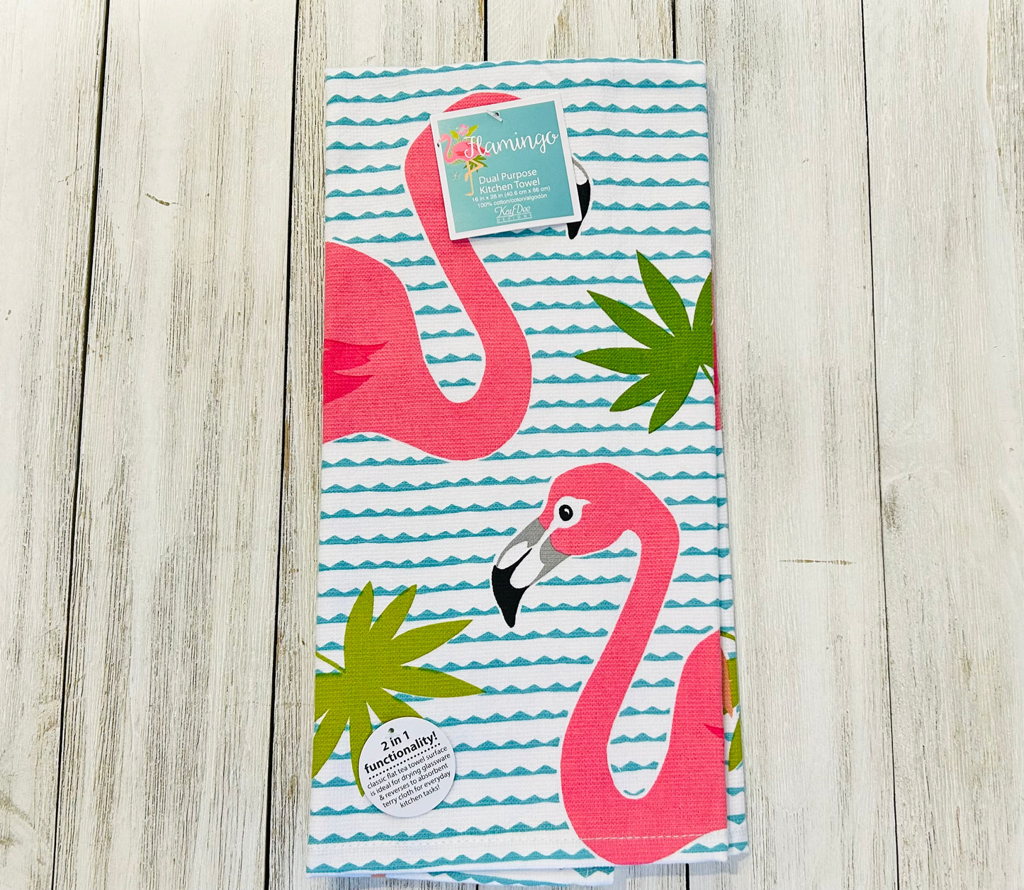 Dish Towel - Beach Theme - Flamingos Double
