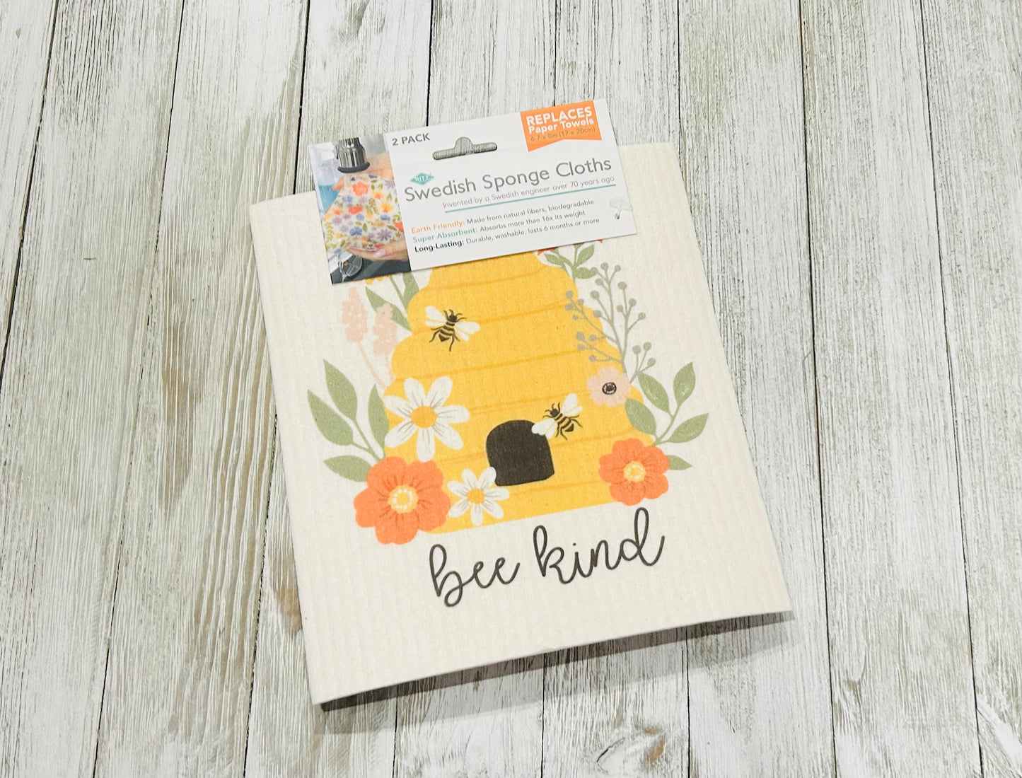 Swedish Dish Cloths - Bee -Bee Kind Flowers