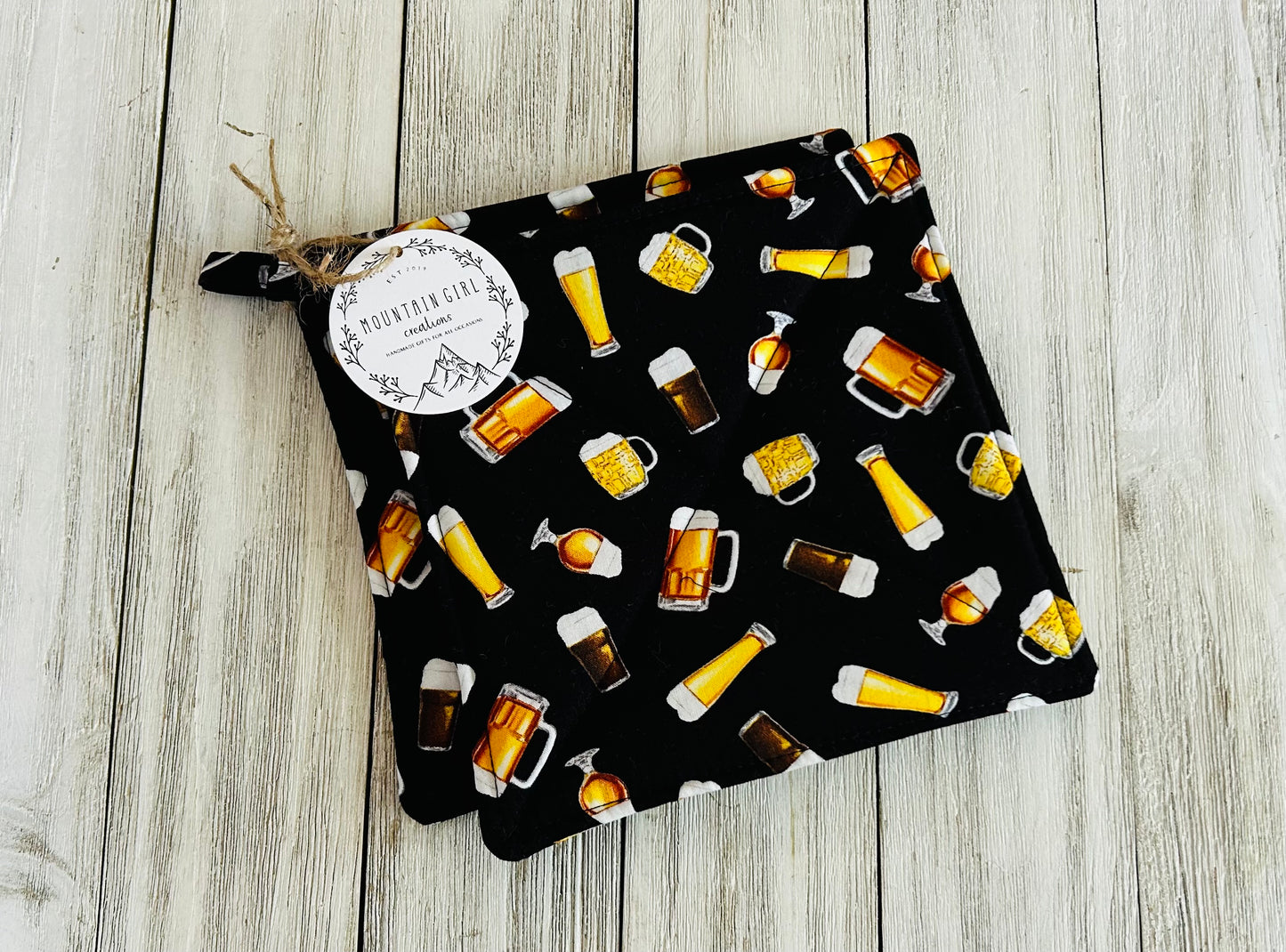 Potholder Set - Wine and Beer Themed - Beer