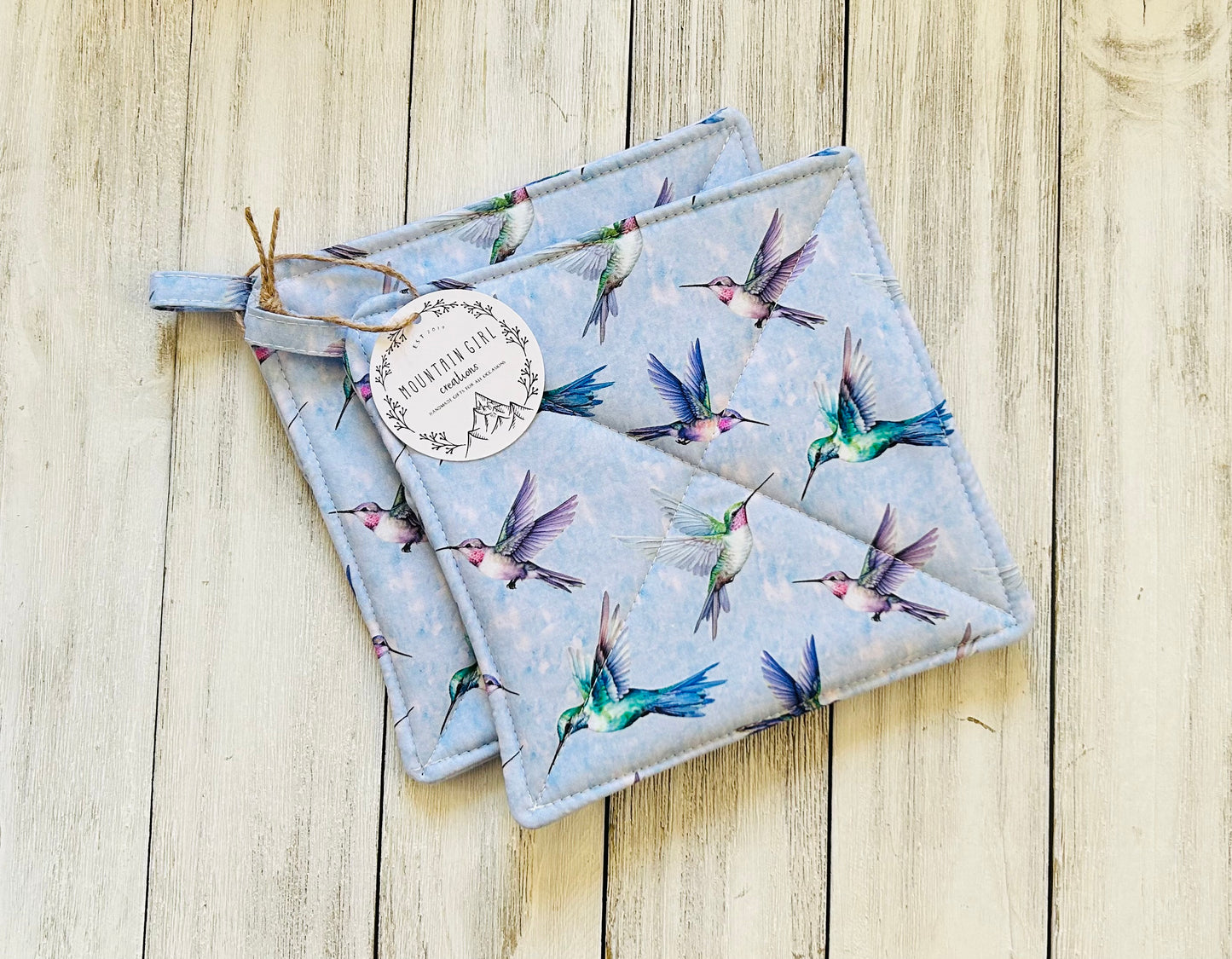 Potholder Set - Bird Themed - Hummingbirds