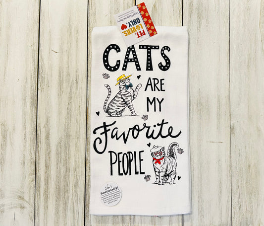 Dish Towel -Cat Towels - Cats are My Favorite People