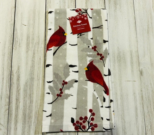 Dish Towel - Christmas Themed - Cardinals