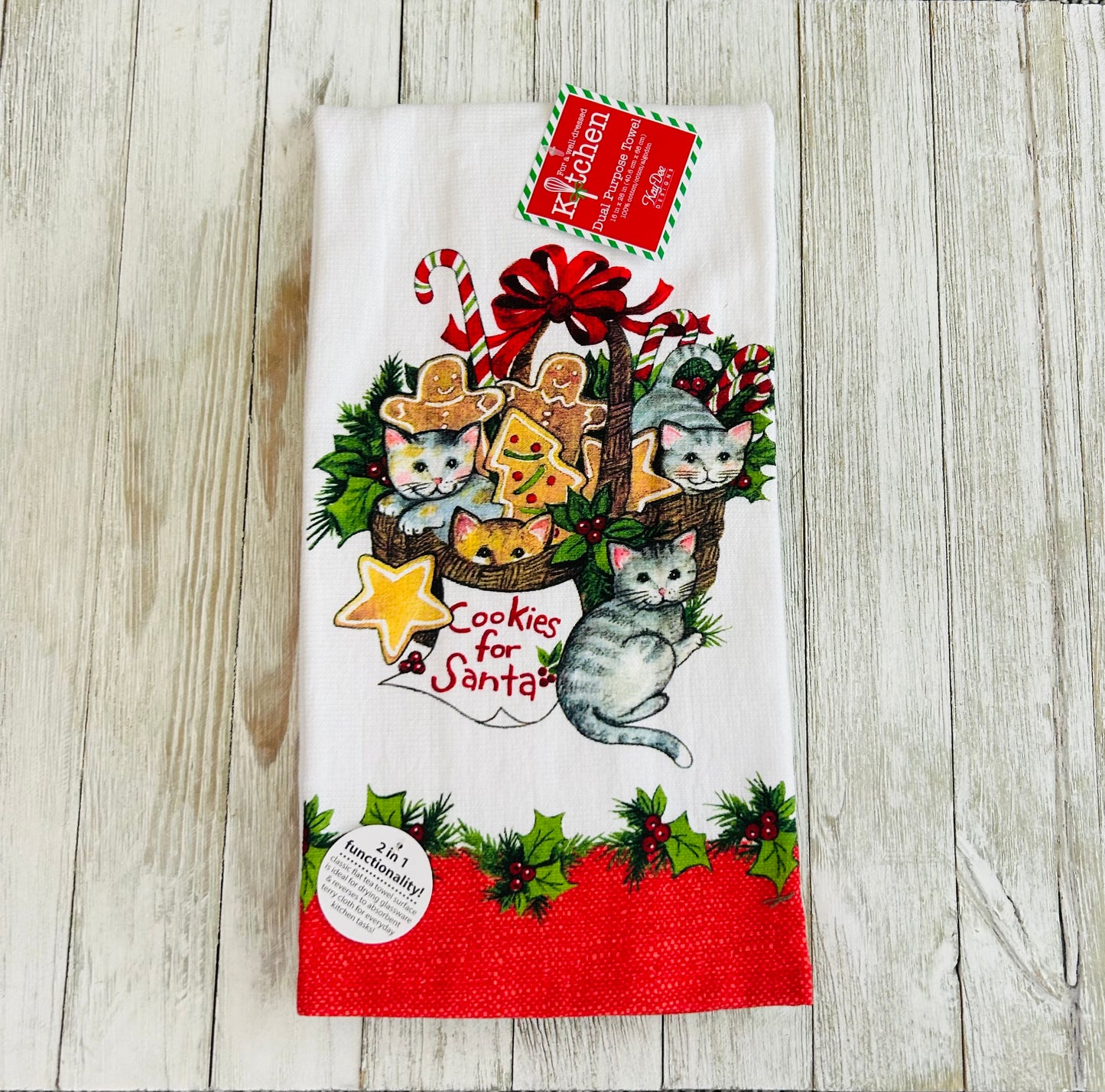 Dish Towel - Christmas Themed - Cats