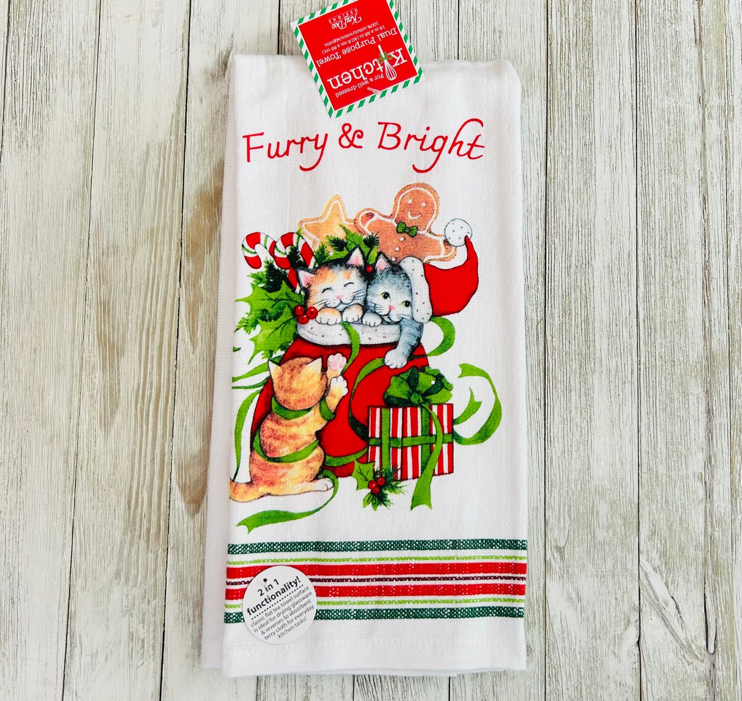 Dish Towel - Christmas Themed - Cats