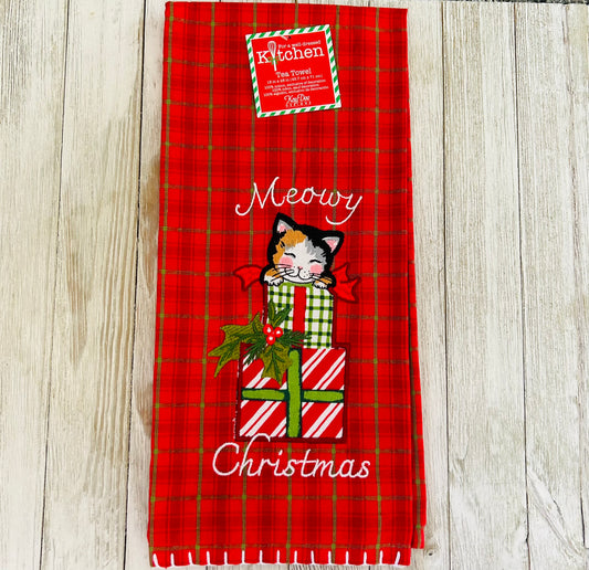 Dish Towel - Christmas Themed - Cats