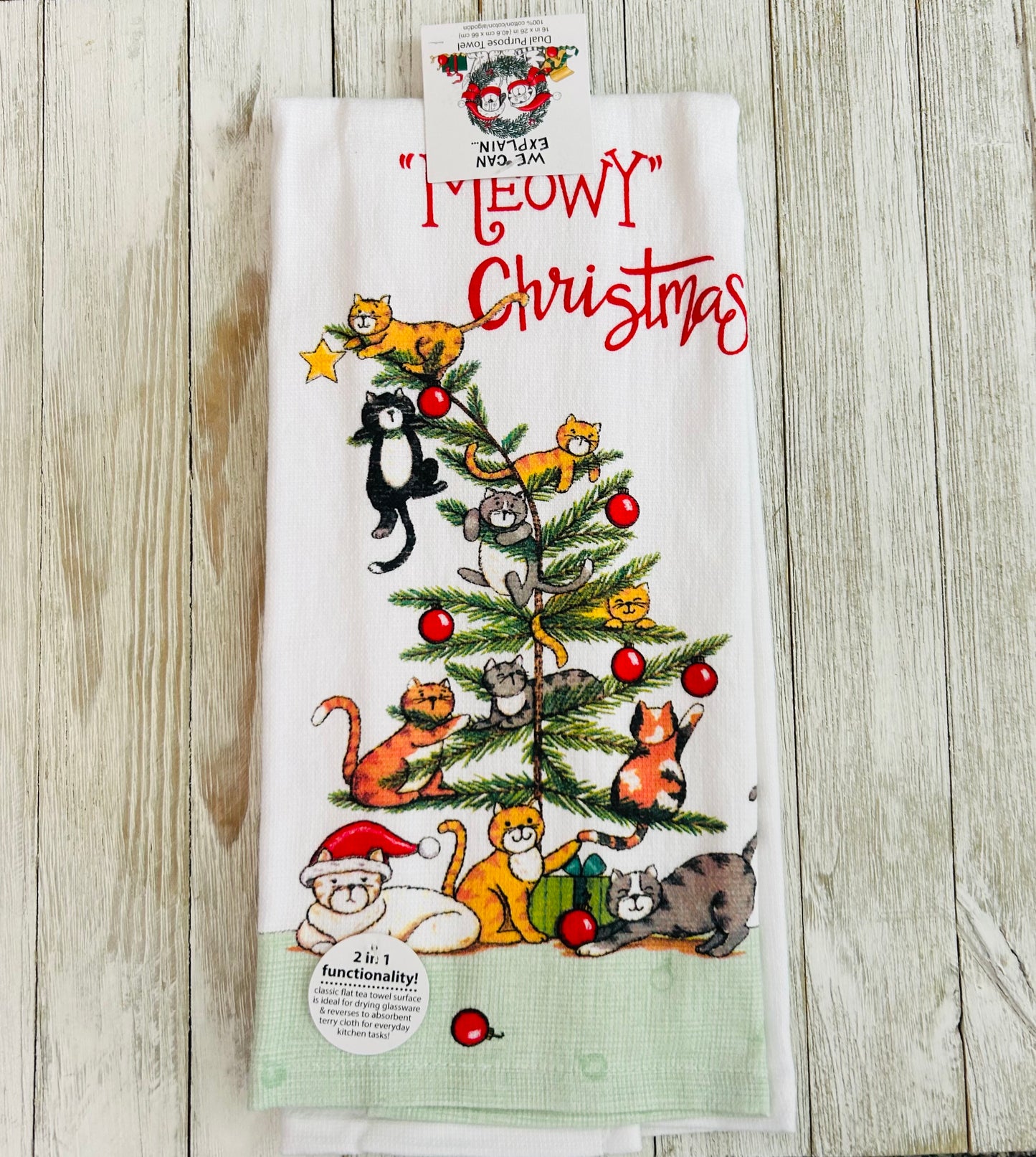 Dish Towel - Christmas Themed - Cats