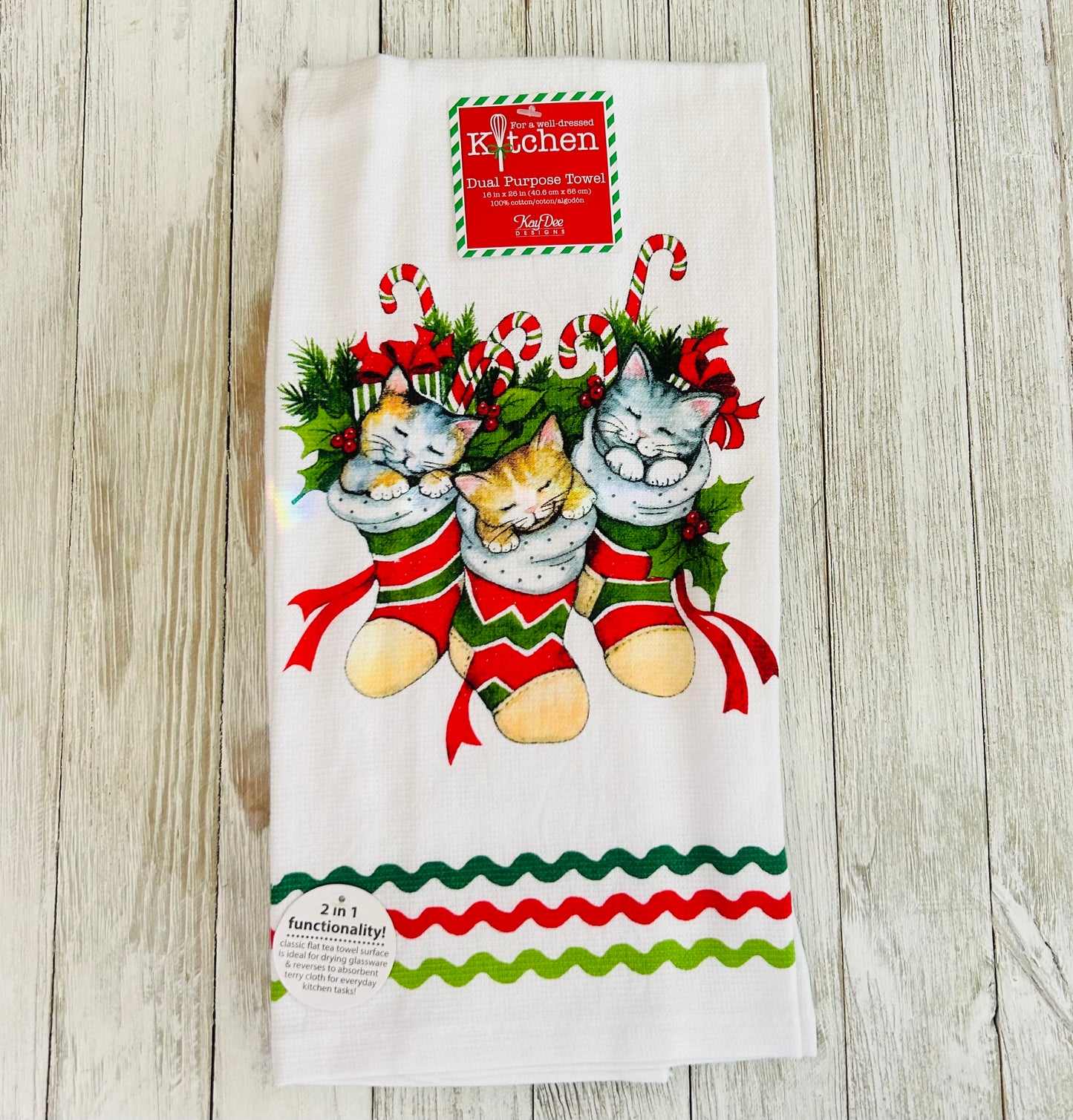 Dish Towel - Christmas Themed - Cats