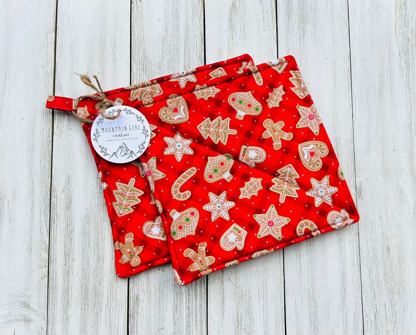 Potholder Set - Christmas Themed - Christmas Cookies