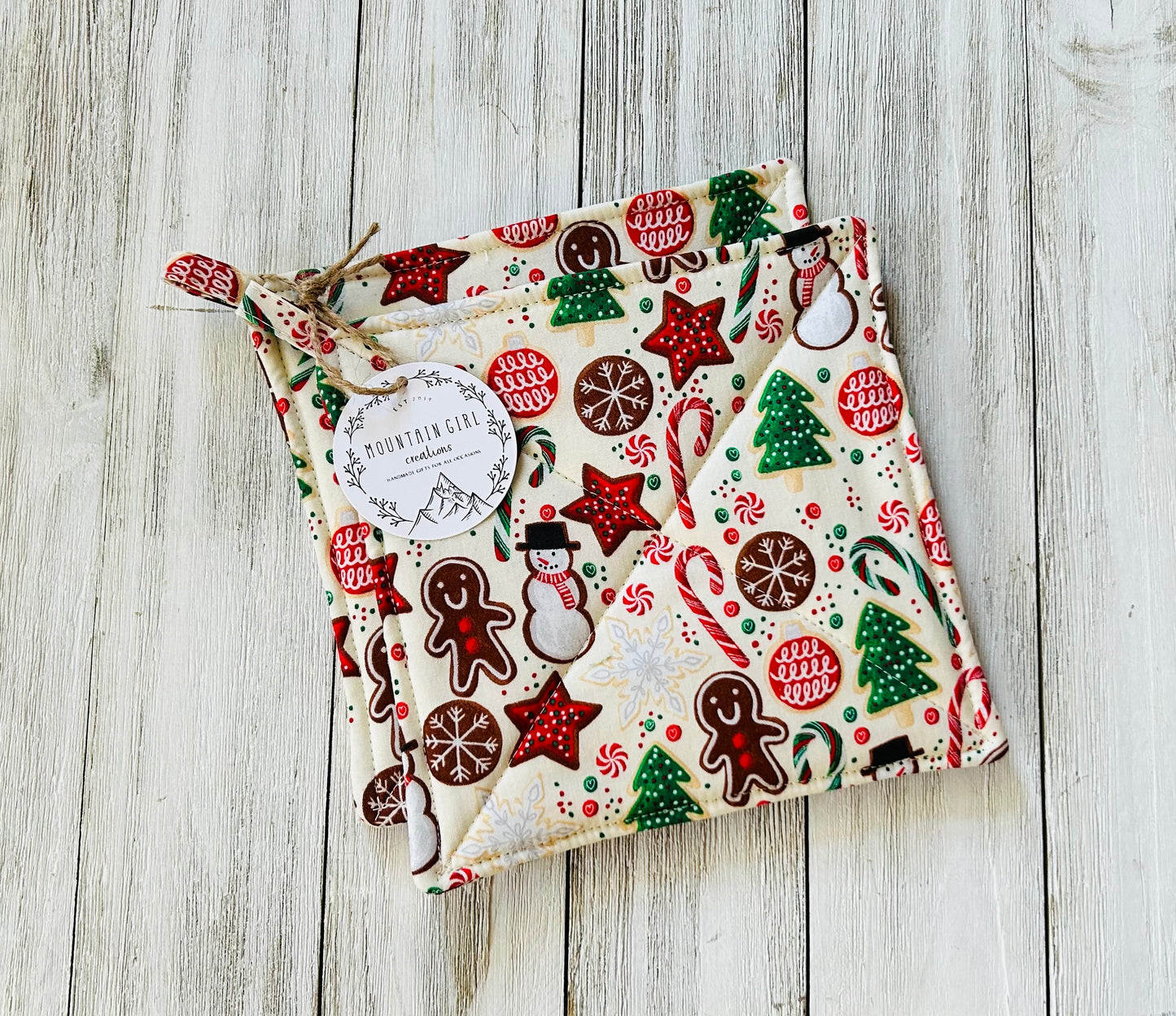 Potholder Set - Christmas Themed - Christmas Cookies