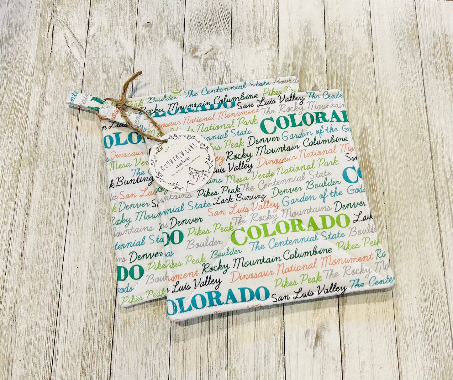 Potholder Set - Mountain Themed - Colorado
