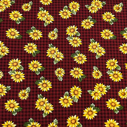 Potholder Set - Sunflower Themed - Burgundy