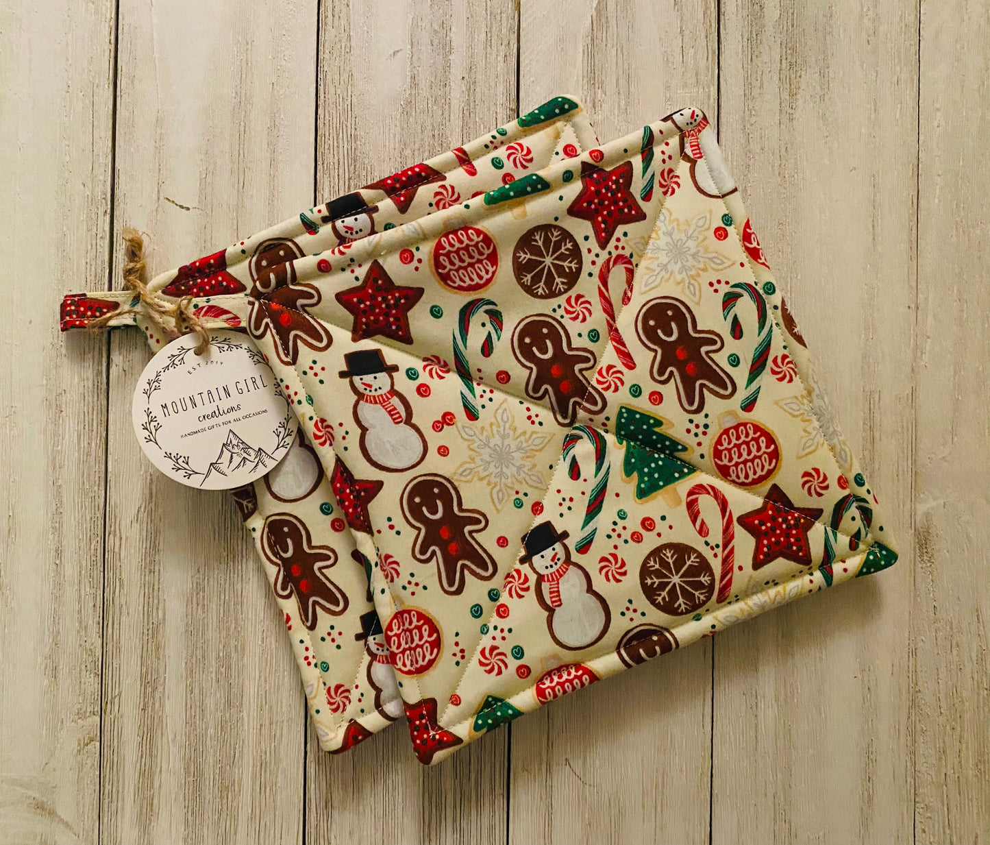 Potholder Set - Christmas Themed - Christmas Cookies