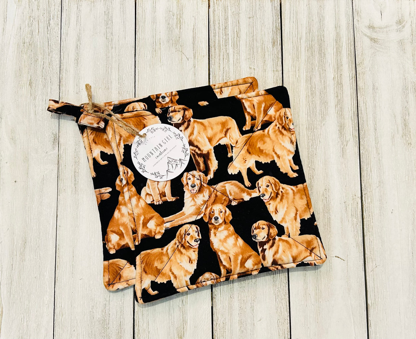 Potholder Set - Dog Themed - Golden Retriever