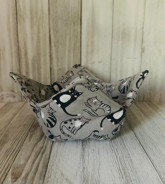 Bowl Koozie - Cats - Grey Cats