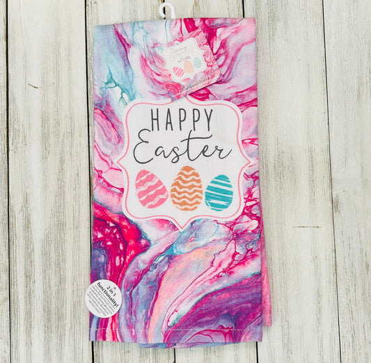 Dish Towel - Easter - Happy Easter Tye Dye