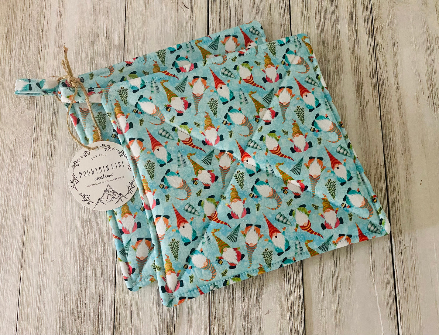 Potholder Set - Christmas Themed - Winter Gnomes