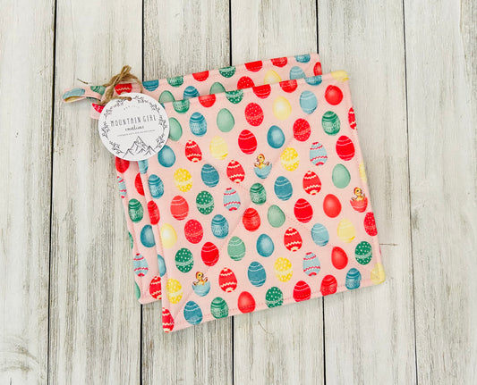 Potholder Set - Easter - Pastel Pink Easter Eggs