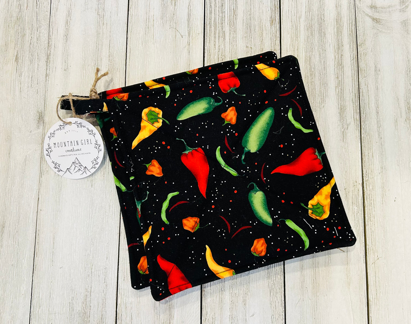 Potholder Set - Chili Pepper Themed - Multi Chili Peppers