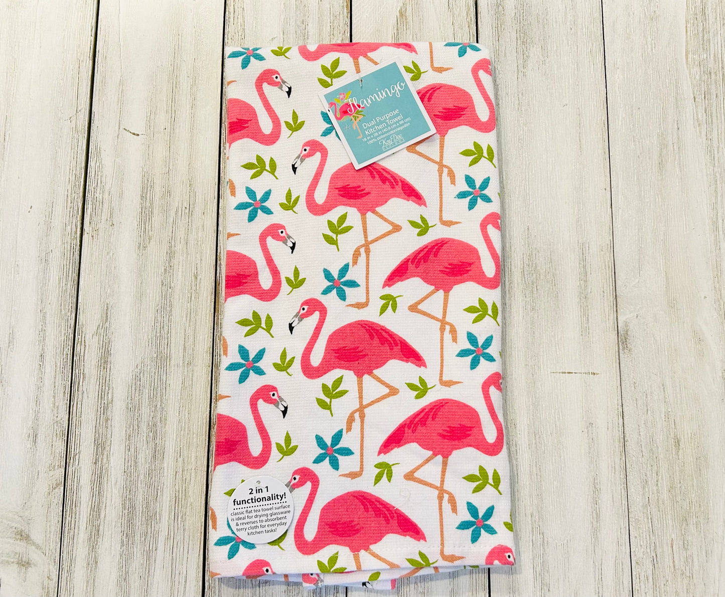 Dish Towel - Beach Theme - Flamingos Multi