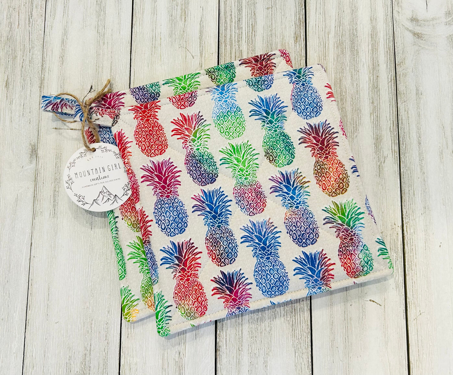 Potholder Set - Fruit Themed -Pineapple Potholders