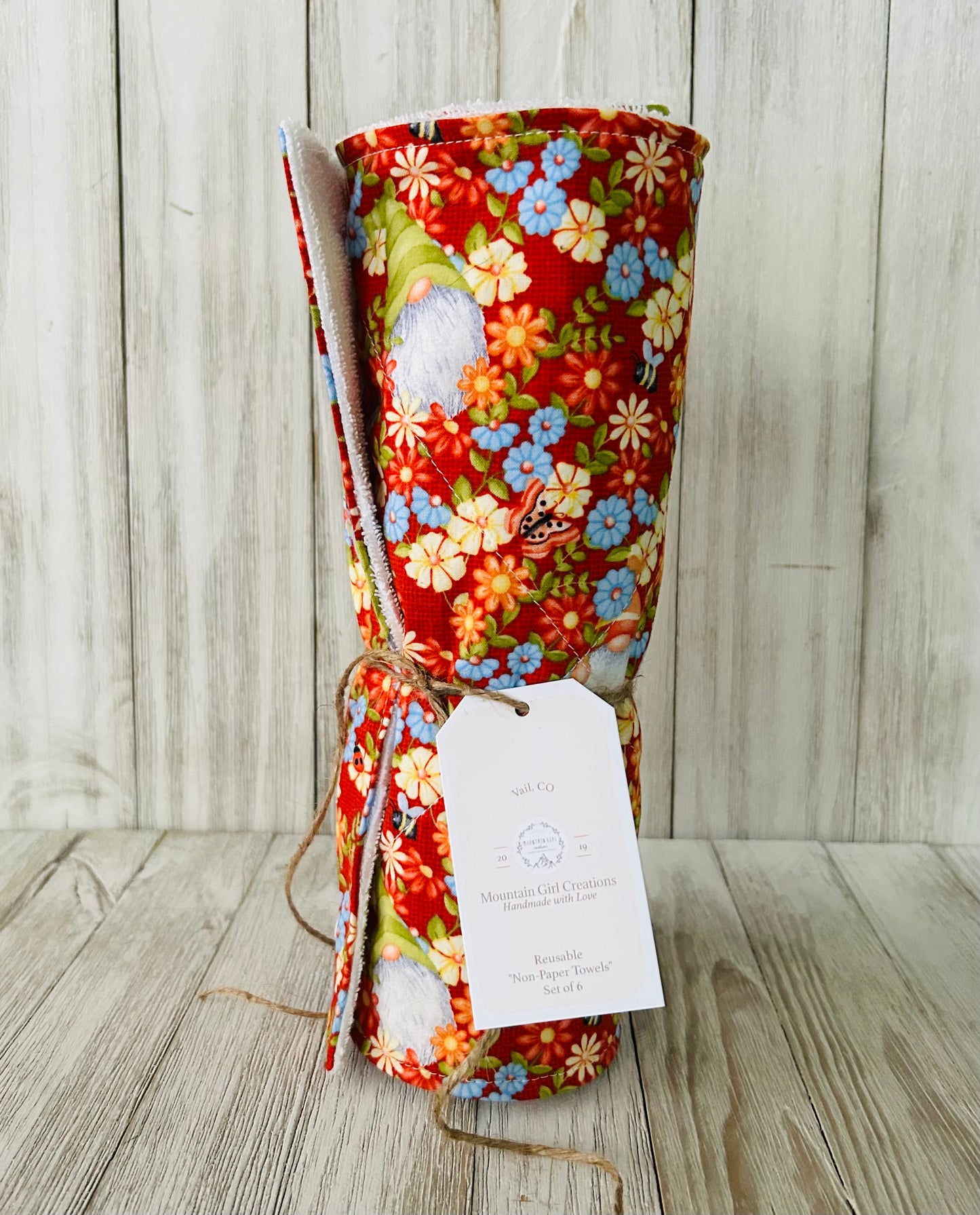Reusable Towels - Gnomes - Red Gnomes
