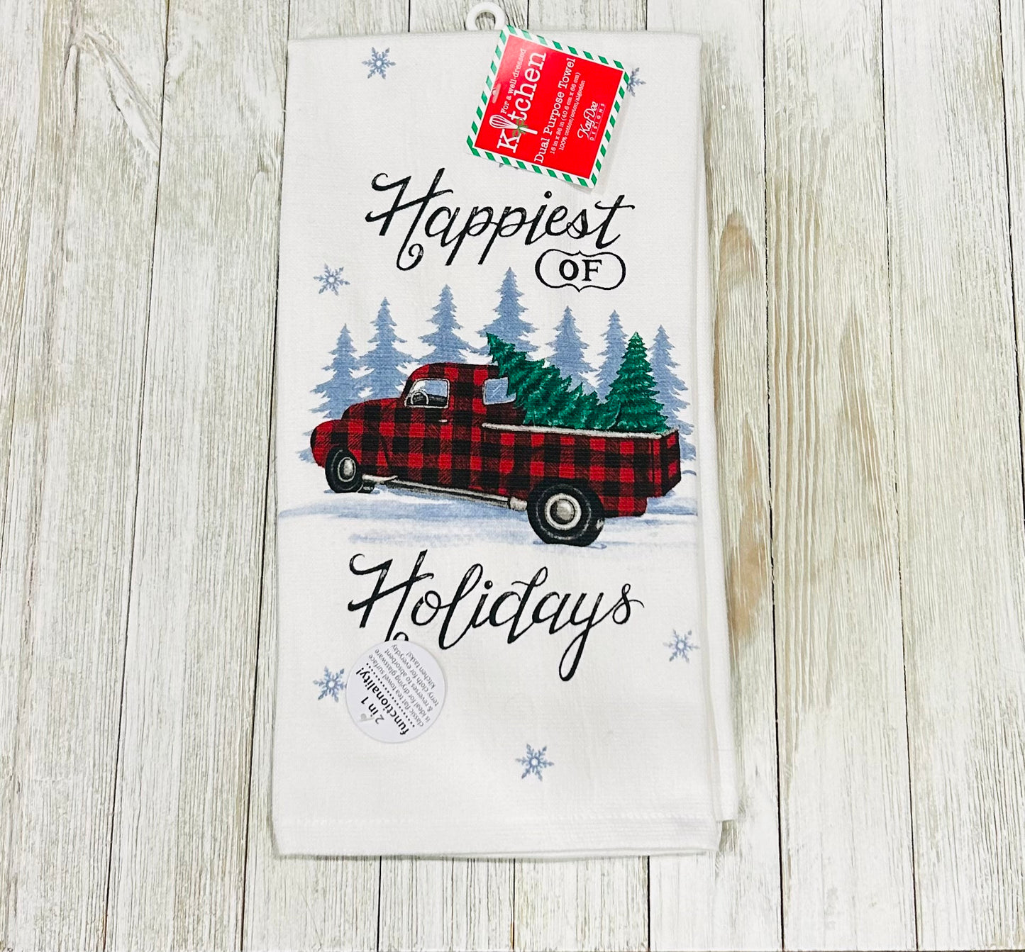 Dish Towel - Christmas Themed - Red Truck