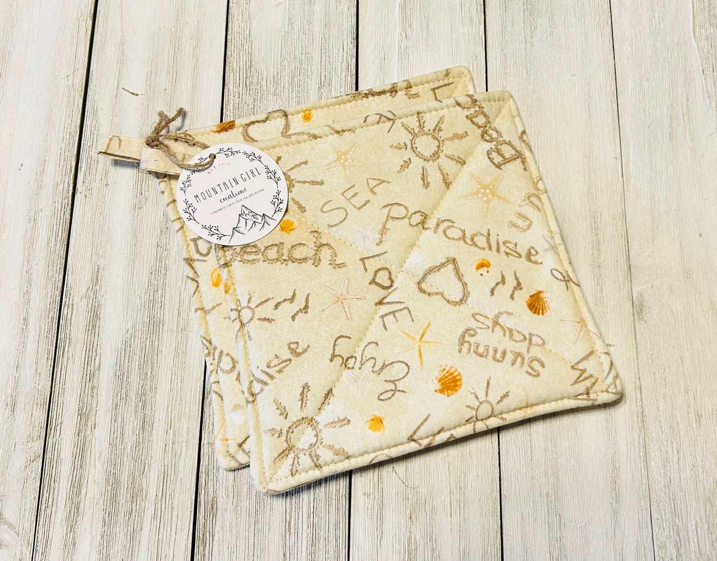 Potholder Set - Beach Themed - Sand on the Beach