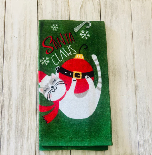 Dish Towel - Christmas Themed - Cats