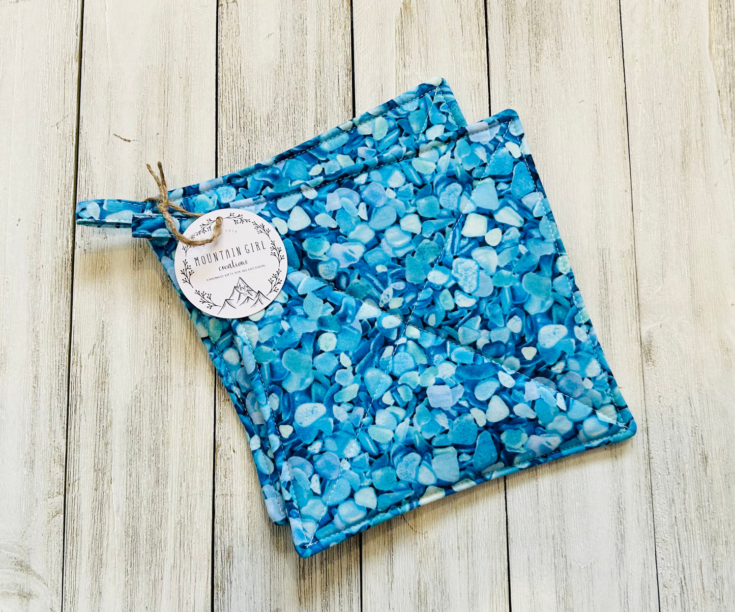 Potholder Set - Beach Themed - Sea Glass