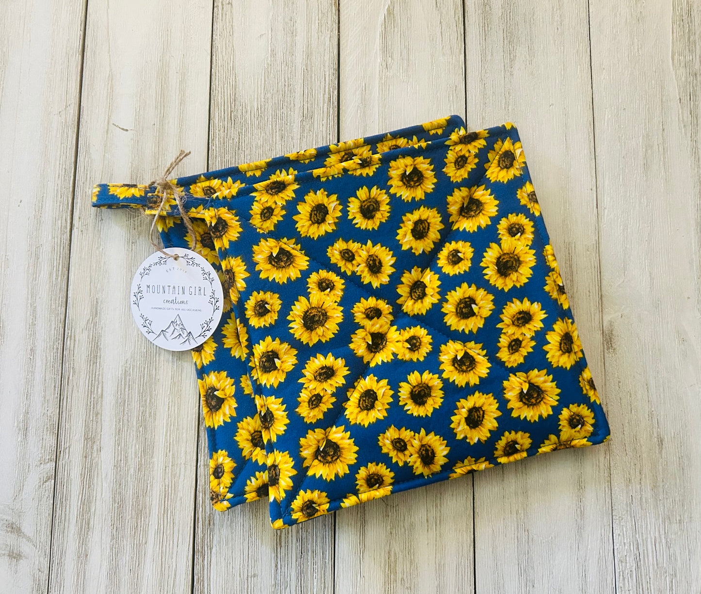 Potholder Set - Sunflower Themed - Sunflower Dance Potholders
