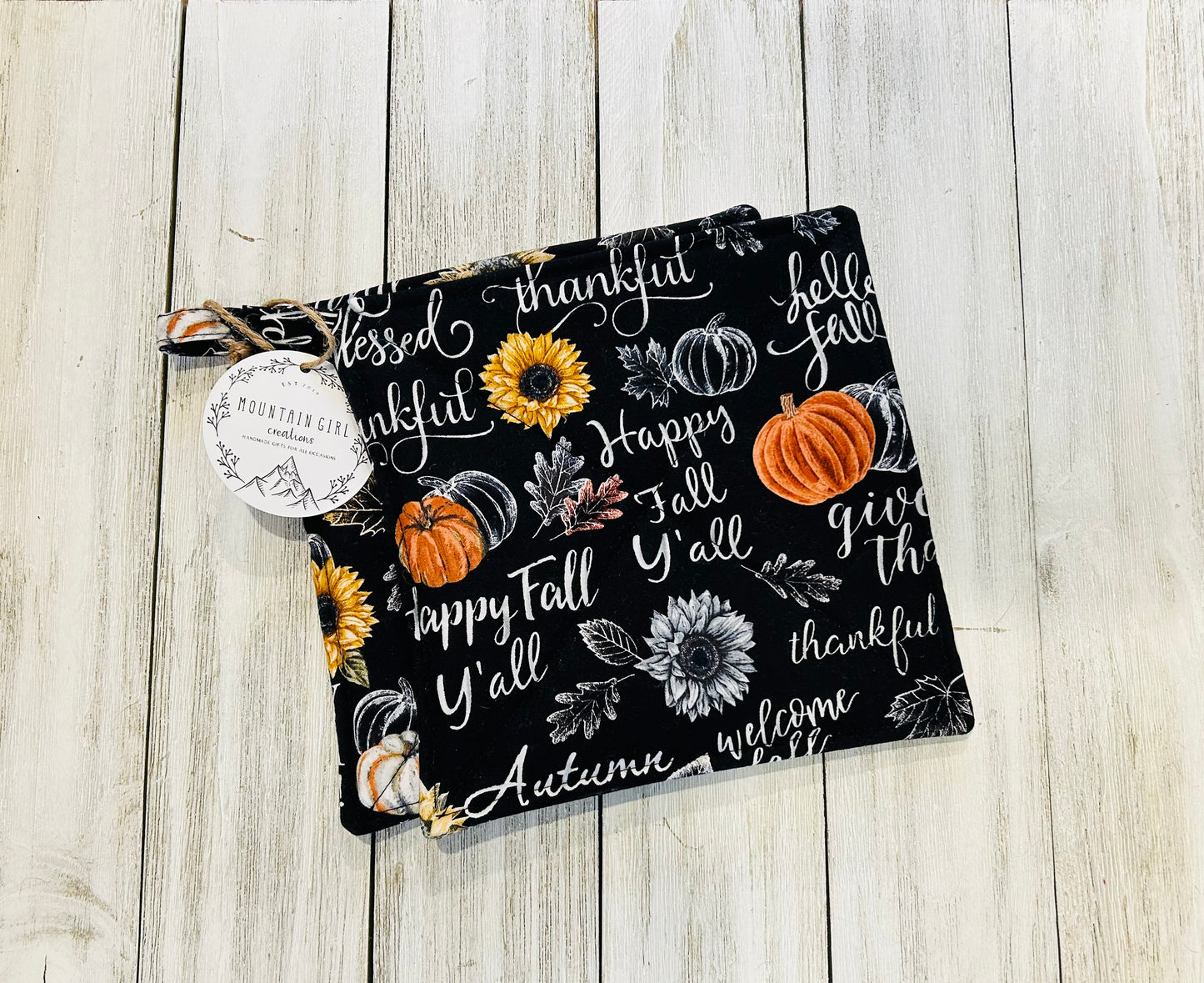 Potholder Set - Fall Themed - Happy Fall Y'all