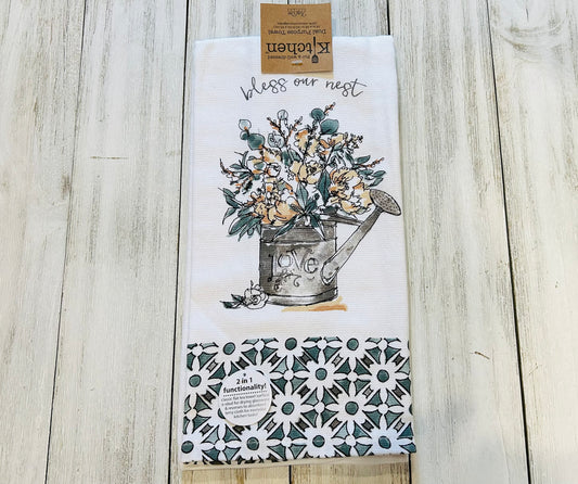 Dish Towel - Flower Themed - Bless Our Nest Watering Can