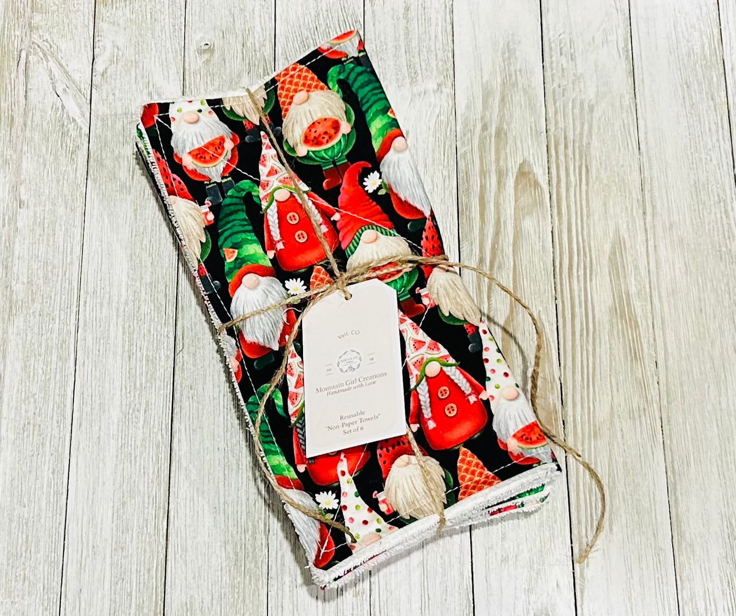 Reusable Towels - Gnomes - Watermelon Gnomes