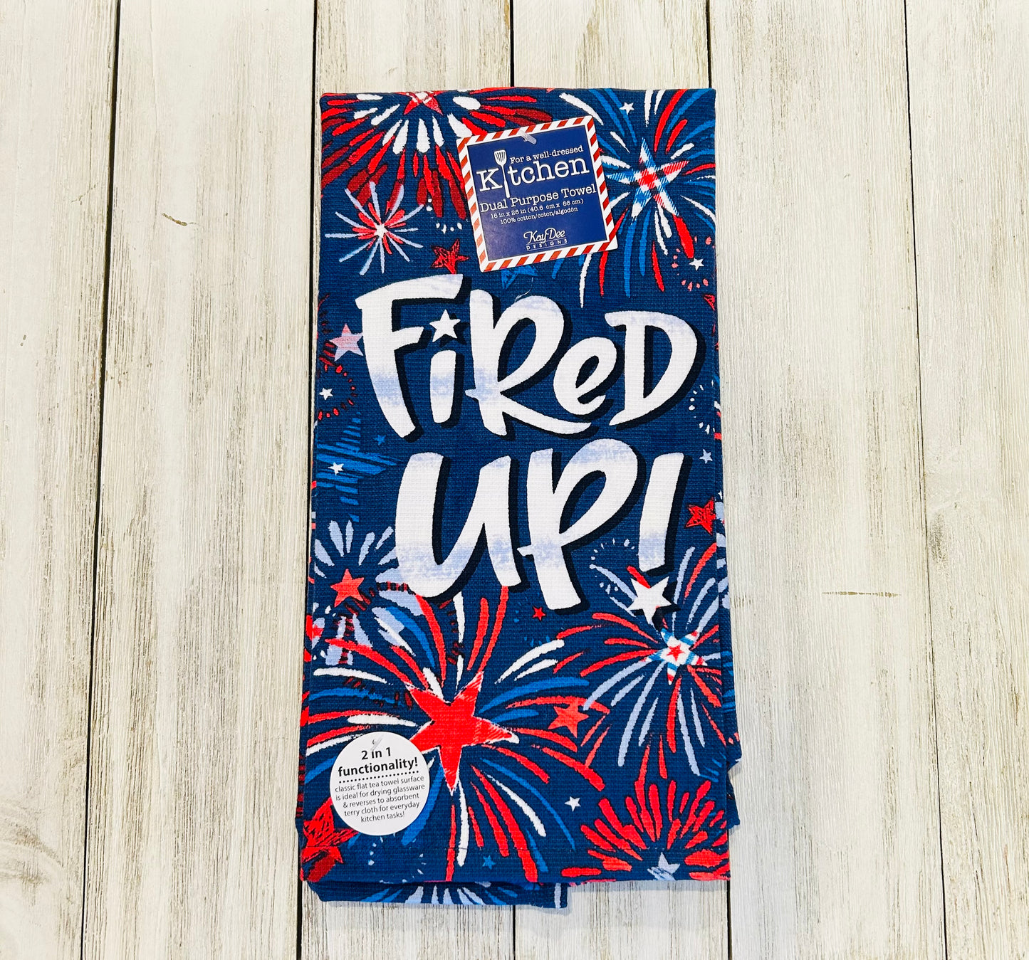 Dish Towel - Patriotic Dishtowel - Fired Up!