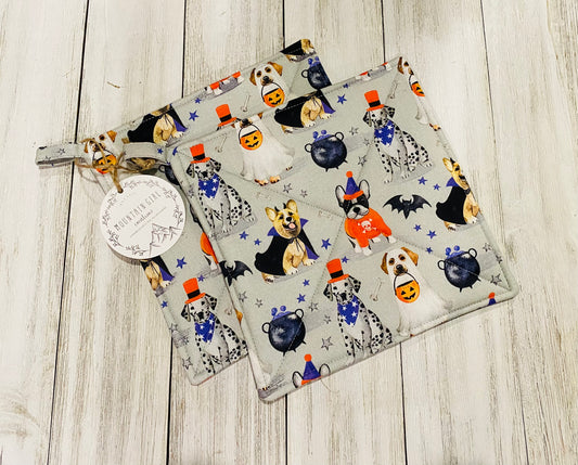 Potholder Set - Halloween Themed - Halloween Dog Potholders