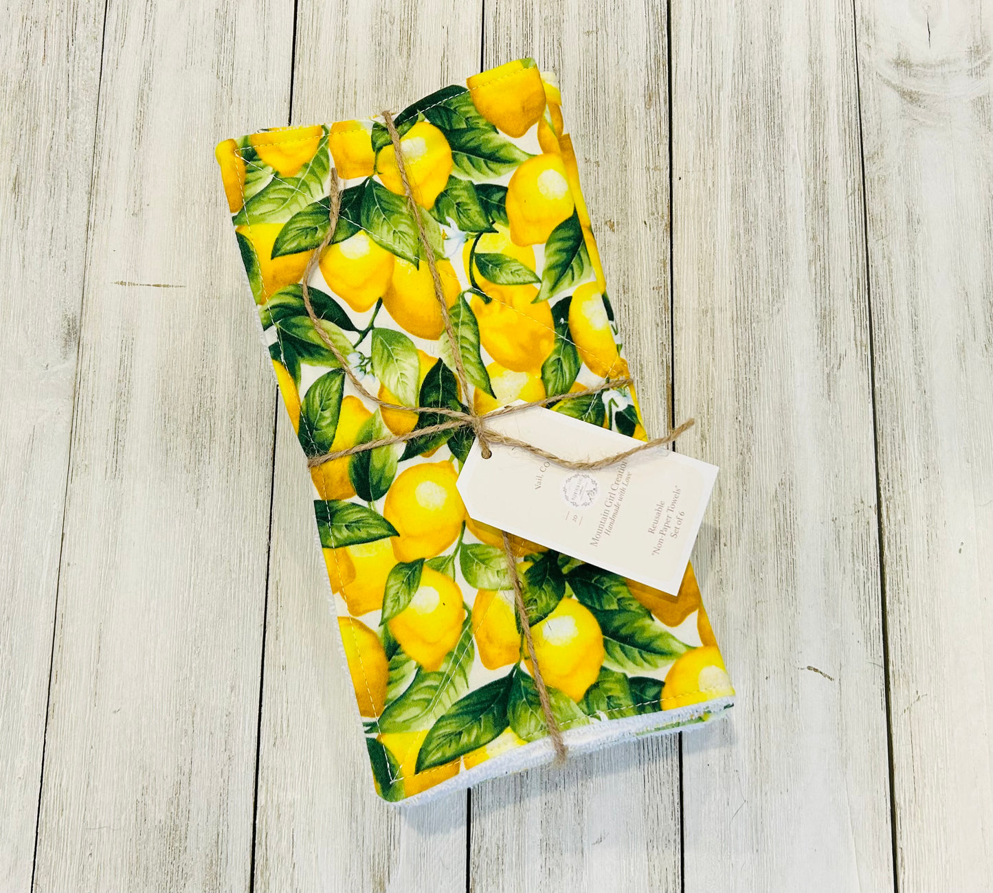 Reusable Towels - Fruit - Lemon White Background
