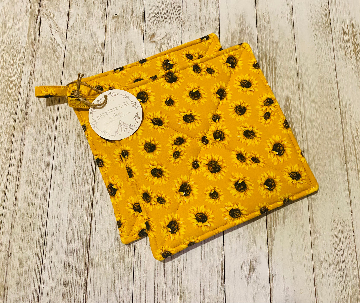Potholder Set - Sunflower Themed - Sunflower Dance Potholders