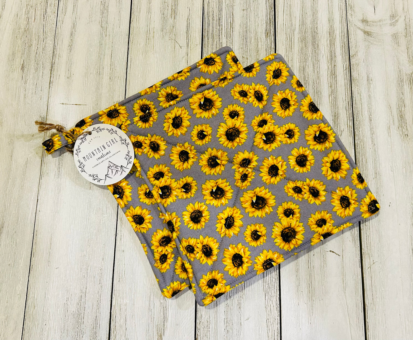 Potholder Set - Sunflower Themed - Sunflower Dance Potholders