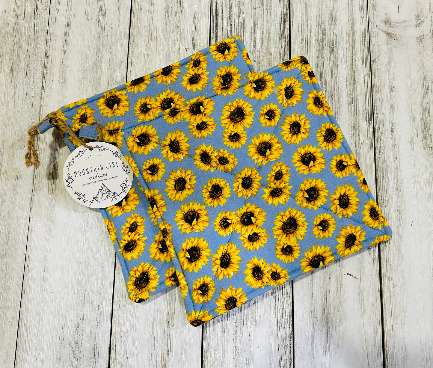 Potholder Set - Sunflower Themed - Sunflower Dance Potholders