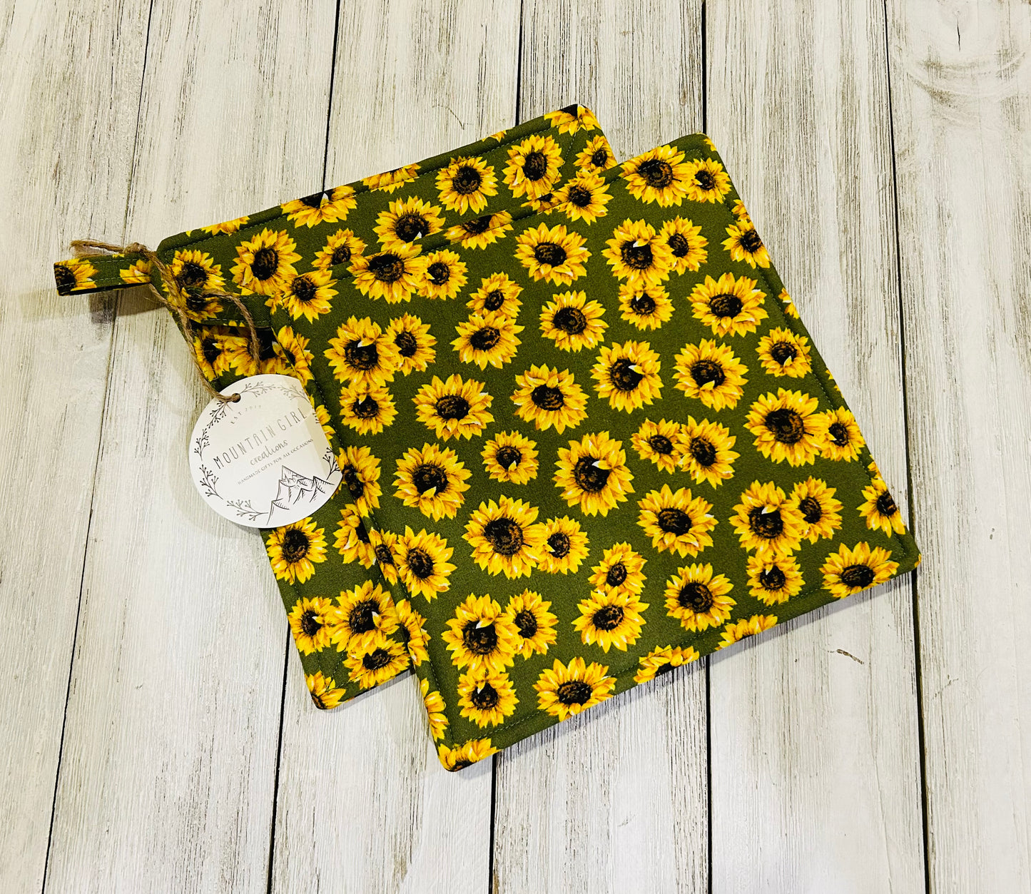 Potholder Set - Sunflower Themed - Sunflower Dance Potholders