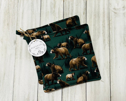 Potholder Set - Mountain Themed - Bears