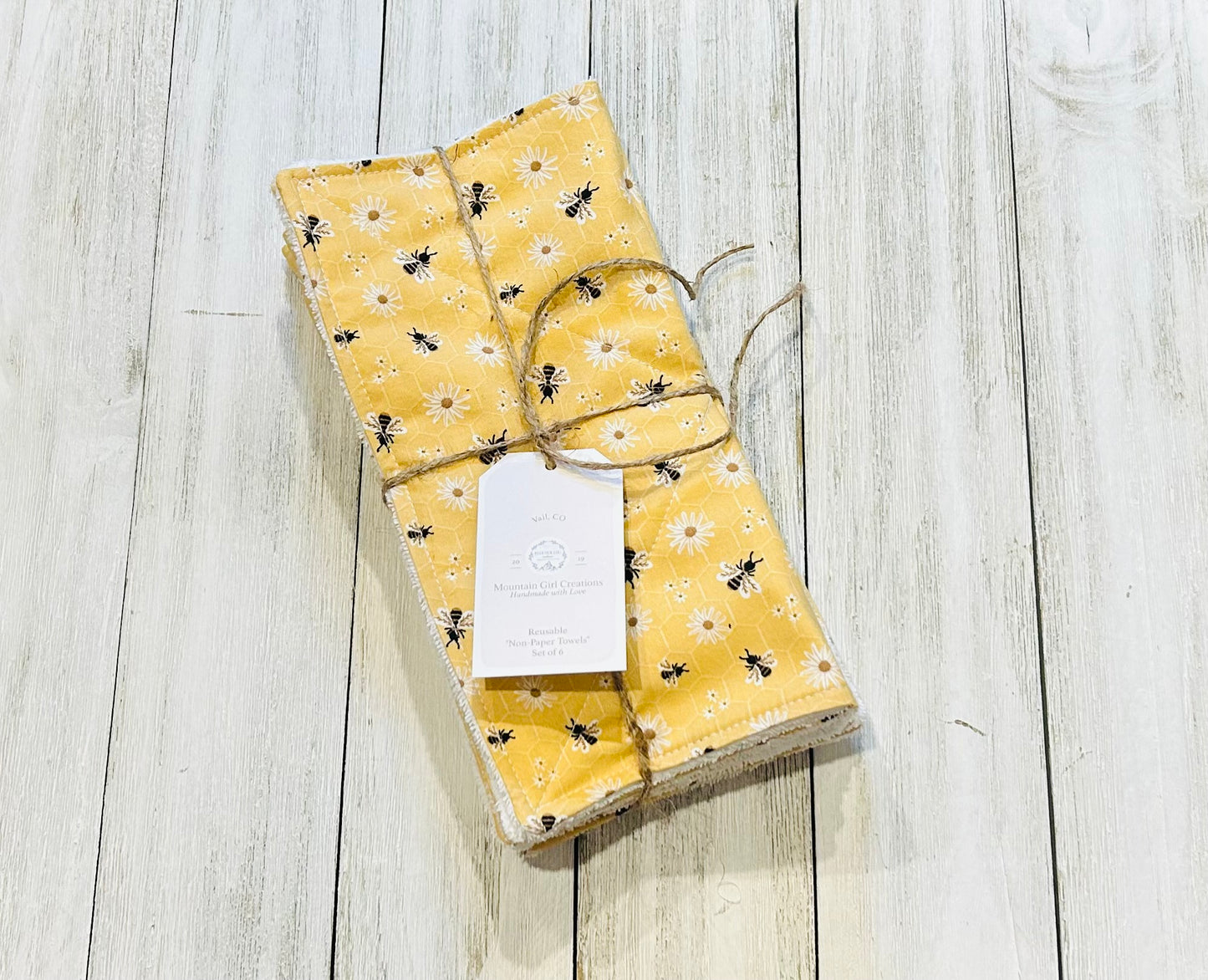 Reusable Towels - Bee and Daisy - Tan