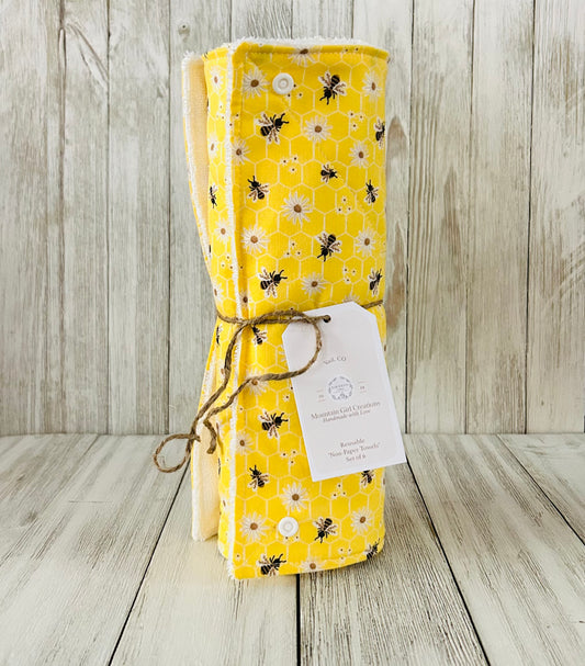 Reusable Towels - Bee and Daisy - Bright Yellow