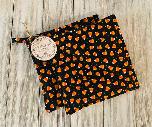 Potholder Set - Halloween Themed - Candy Corn