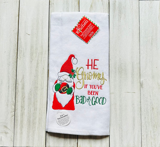Dish Towel - Christmas Themed - Gnome