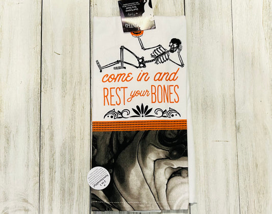 Dish Towel - Halloween Themed - Come In and Rest Your Bones