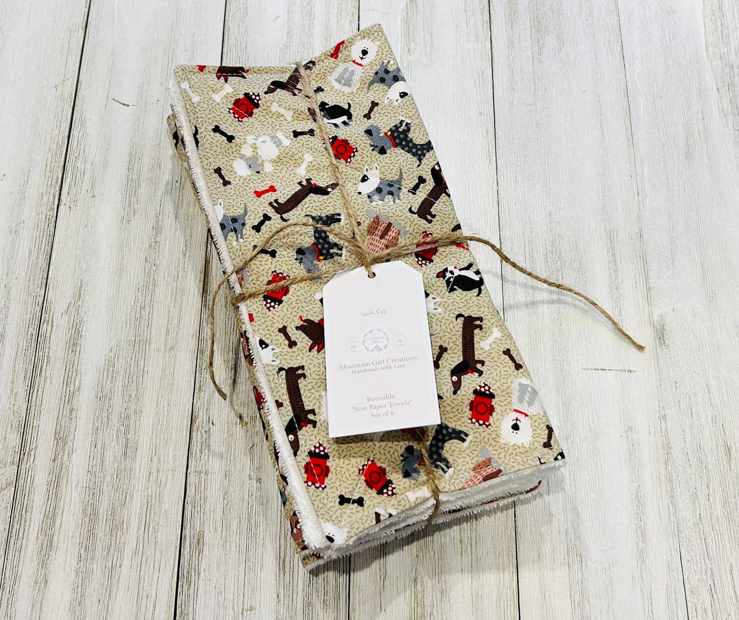 Reusable Towels - Dogs - Cream Multi Dogs