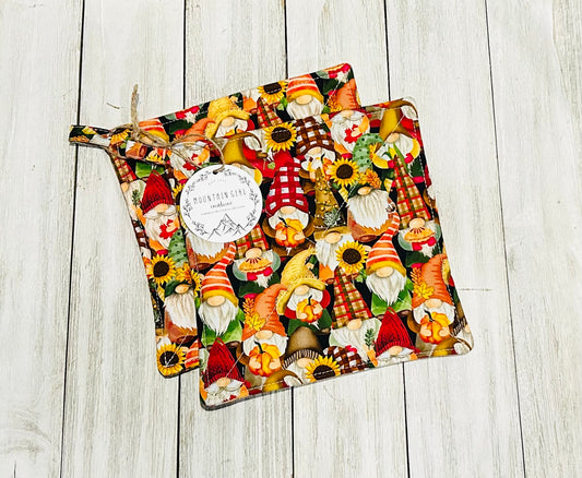 Potholder Set - Gnome Themed - Fall Gnomes