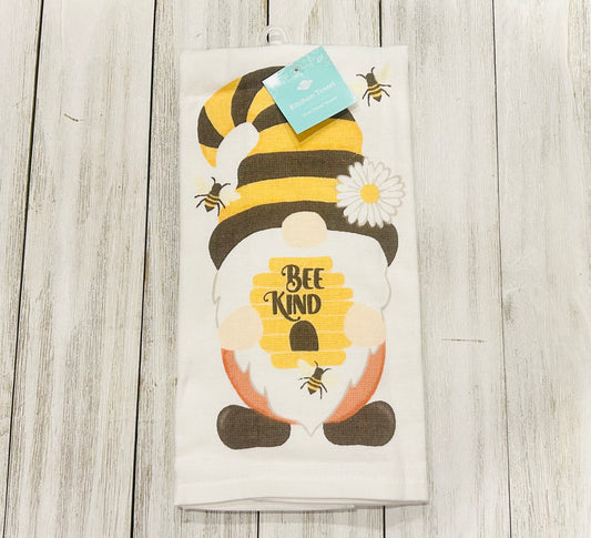 Dish Towel - Bee Themed - Bee Kind Gnome