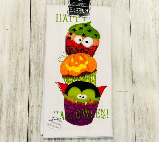 Dish Towel - Halloween Themed - Halloween Cupcakes